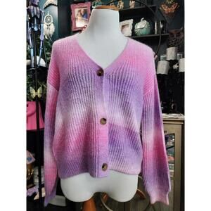 Purple ombre button front cardigan